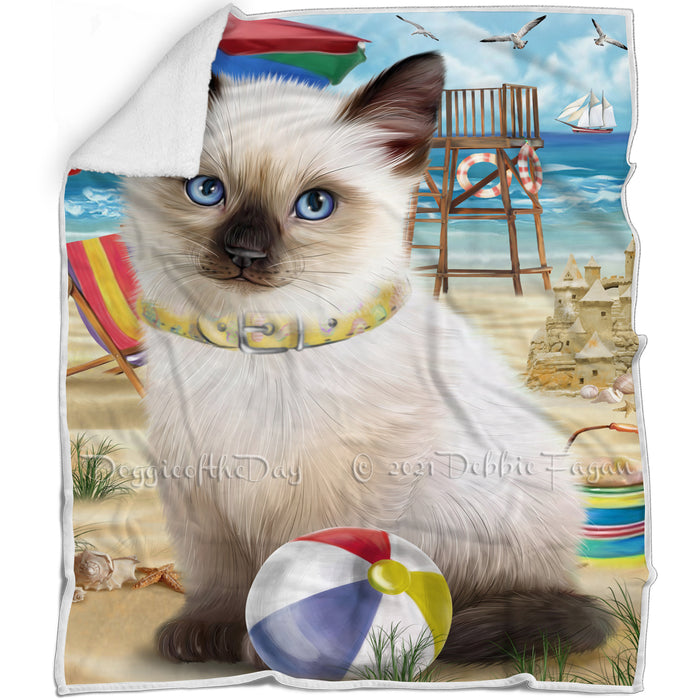 Pet Friendly Beach Siamese Cat Blanket BLNKT81174