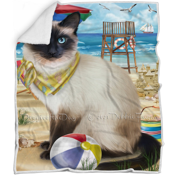 Pet Friendly Beach Siamese Cat Blanket BLNKT81183