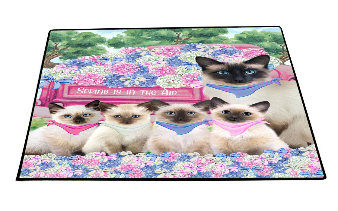 Siamese Floor Mats: Explore a Variety of Designs, Personalized, Custom, Halloween Anti-Slip Doormat for Indoor and Outdoor, Cat Gift for Pet Lovers