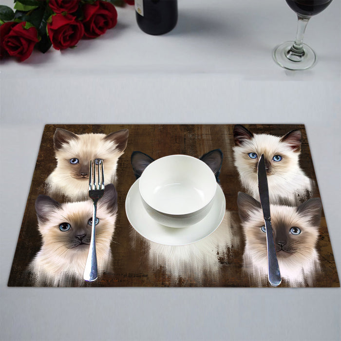 Rustic Siamese Cats Placemat