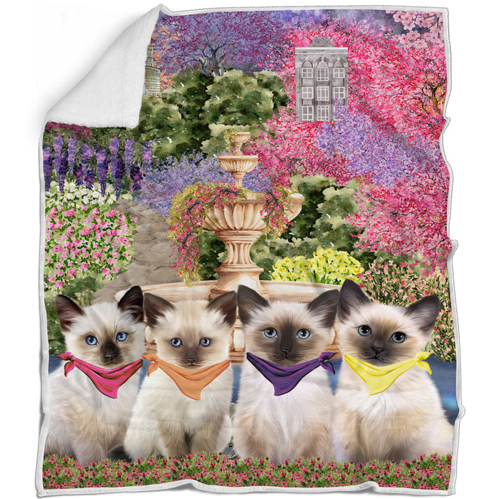Siamese Blanket: Explore a Variety of Personalized Designs, Bed Cozy Sherpa, Fleece and Woven, Custom Cat Gift for Pet Lovers