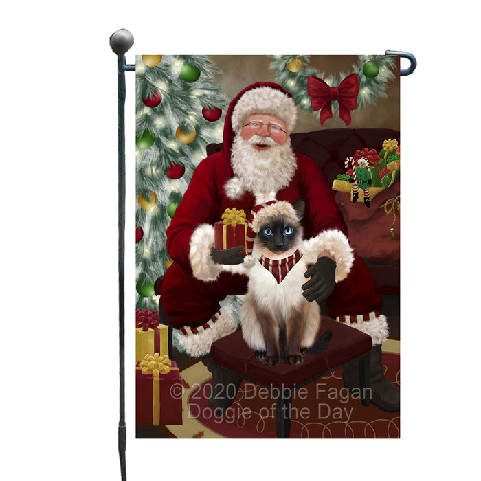 Santa's Christmas Surprise Siamese Cat Garden Flag GFLG66781