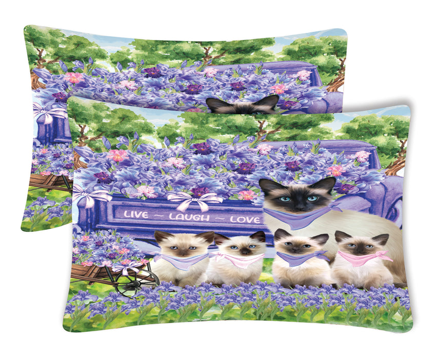 Siamese Cat Pillow Case, Standard Pillowcases Set of 2, Explore a Variety of Designs, Custom, Personalized, Pet & Cats Lovers Gifts