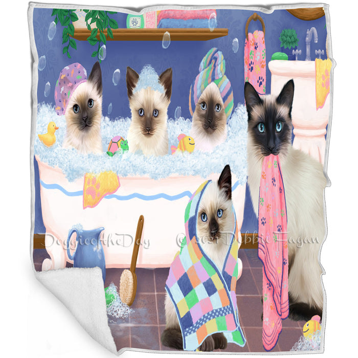 Rub A Dub Dogs In A Tub Siamese Cats Blanket BLNKT130845