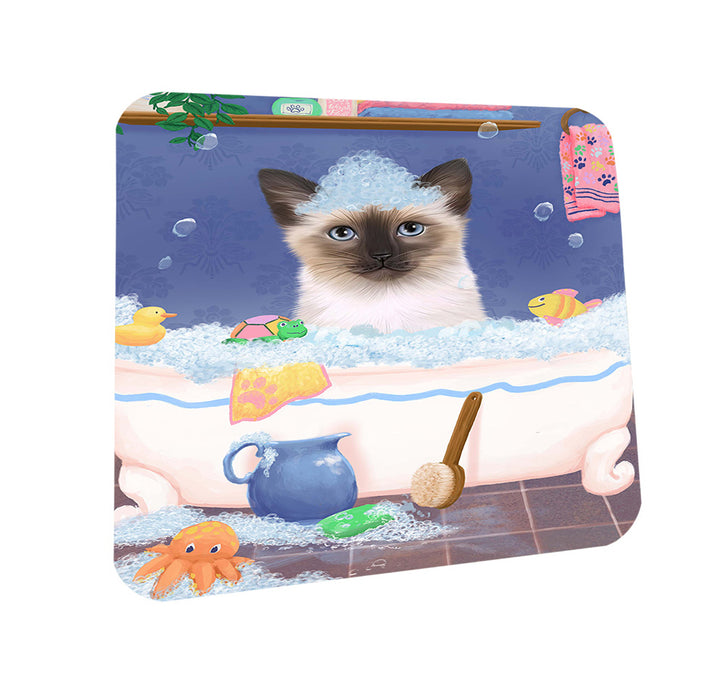 Rub A Dub Dog In A Tub Siamese Cat Coasters Set of 4 CST57409