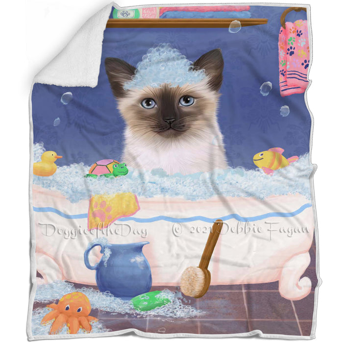 Rub A Dub Dog In A Tub Siamese Cat Blanket BLNKT143160