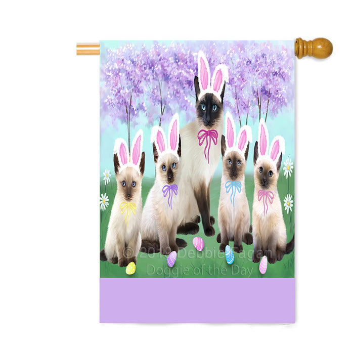 Personalized Easter Holiday Siamese Cats Custom House Flag FLG-DOTD-A59072