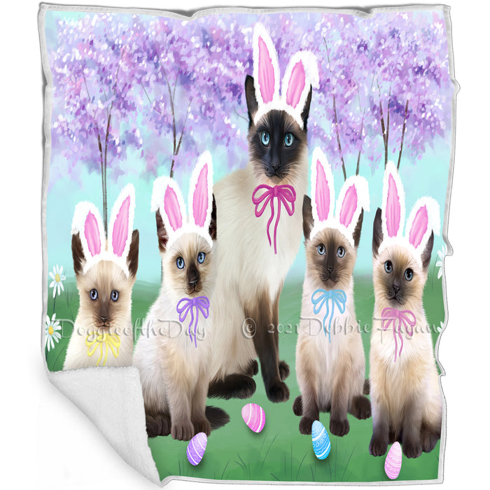 Easter Holiday Siamese Cats Blanket BLNKT132006