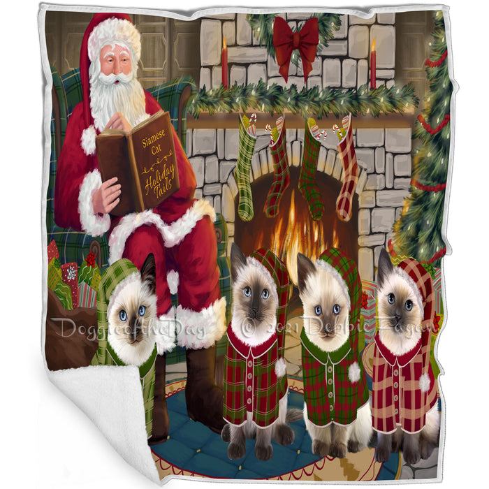 Christmas Cozy Holiday Tails Siamese Cats Blanket BLNKT117939