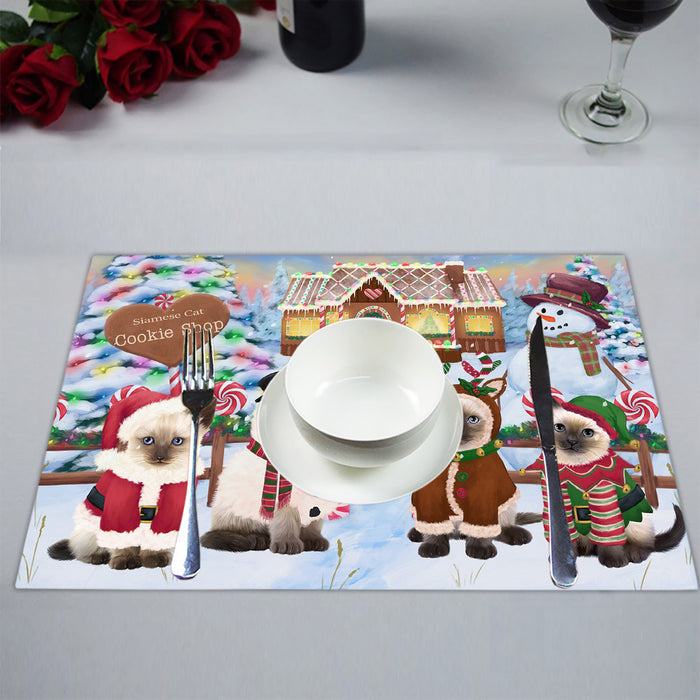 Holiday Gingerbread Cookie Siamese Cats Placemat