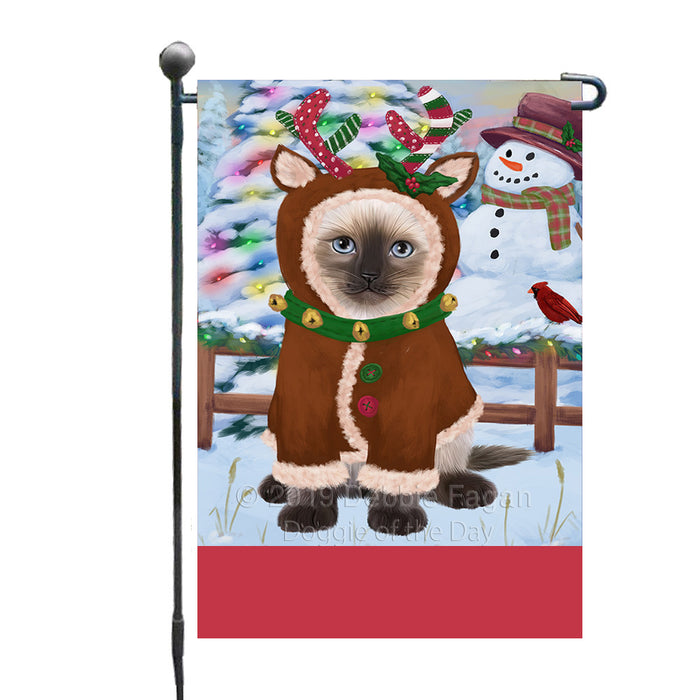 Personalized Gingerbread Candyfest Siamese Cat Custom Garden Flag GFLG64183