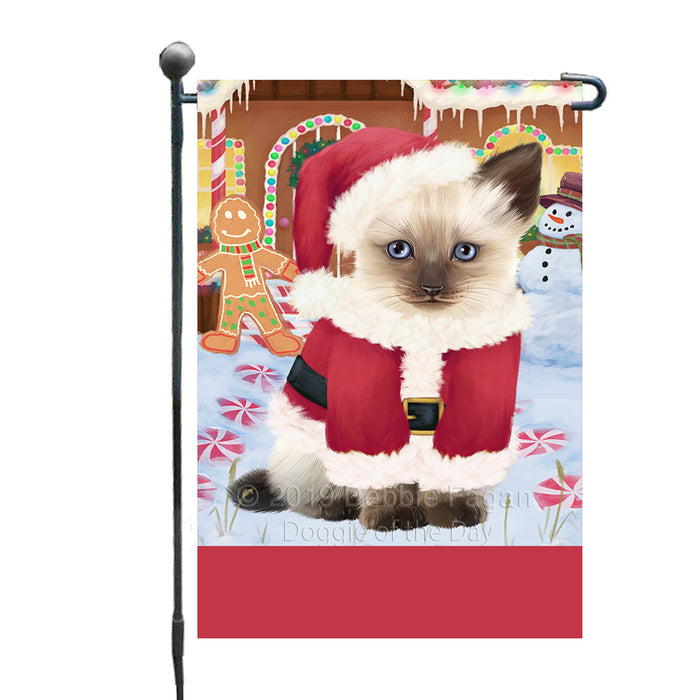 Personalized Gingerbread Candyfest Siamese Cat Custom Garden Flag GFLG64184