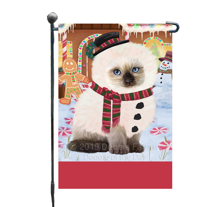 Personalized Gingerbread Candyfest Siamese Cat Custom Garden Flag GFLG64185