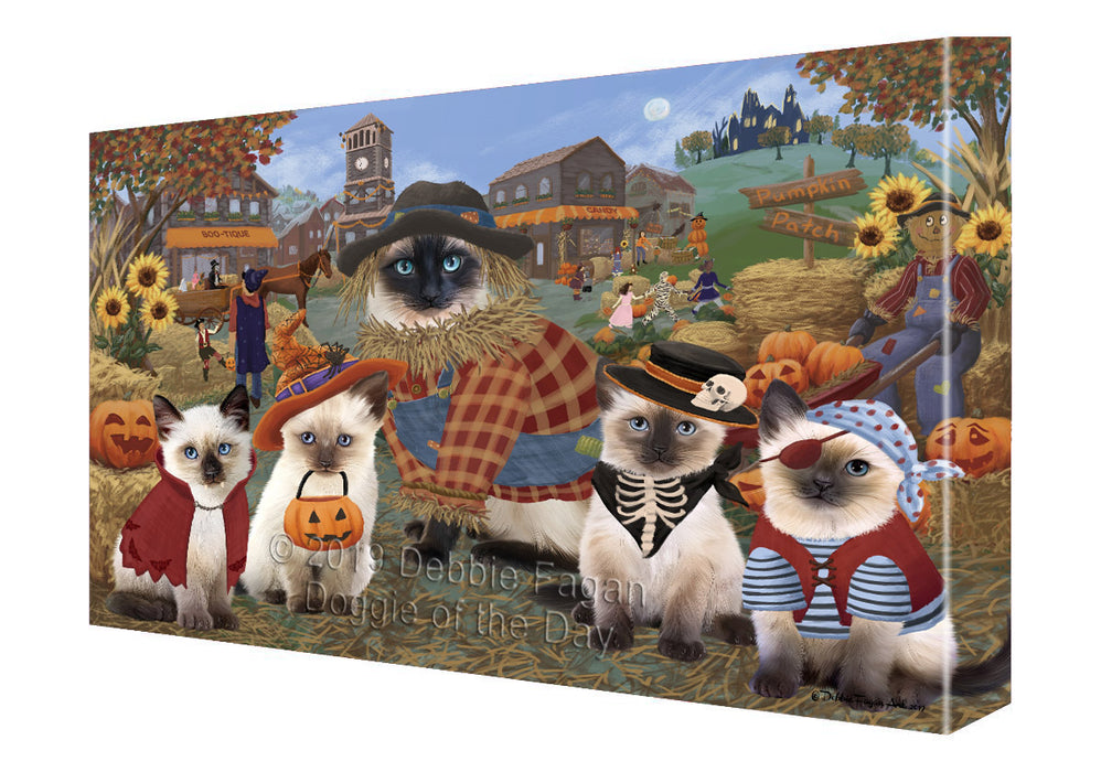 Halloween 'Round Town Siamese Cats Canvas Print Wall Art Décor CVS144008