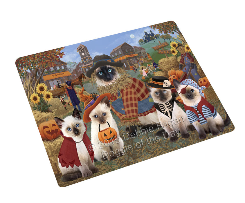 Halloween 'Round Town Siamese Cats Cutting Board - For Kitchen - Scratch & Stain Resistant - Designed To Stay In Place - Easy To Clean By Hand - Perfect for Chopping Meats, Vegetables