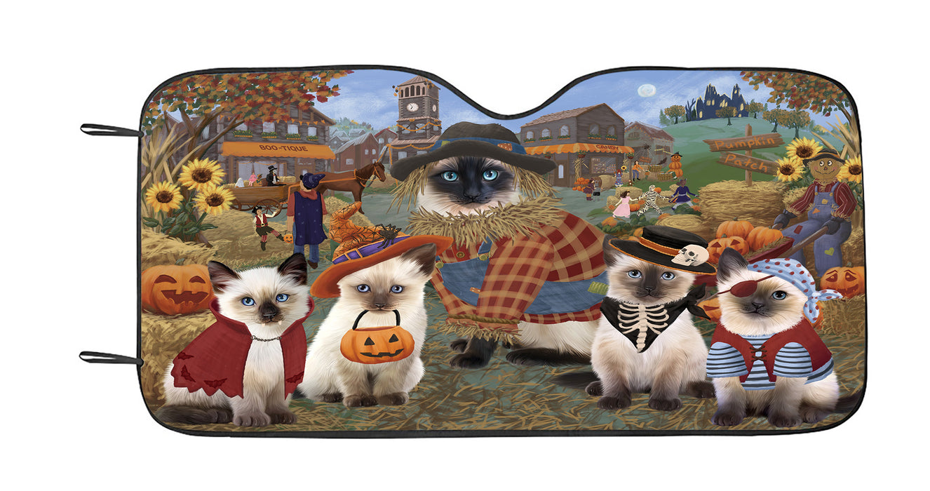 Halloween 'Round Town Siamese Cats Car Sun Shade