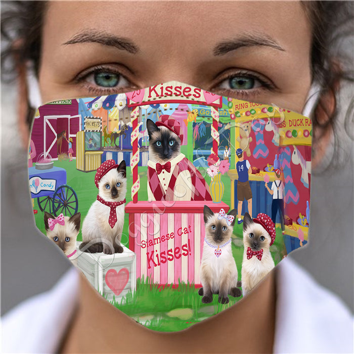 Carnival Kissing Booth Siamese Cats Face Mask FM48083