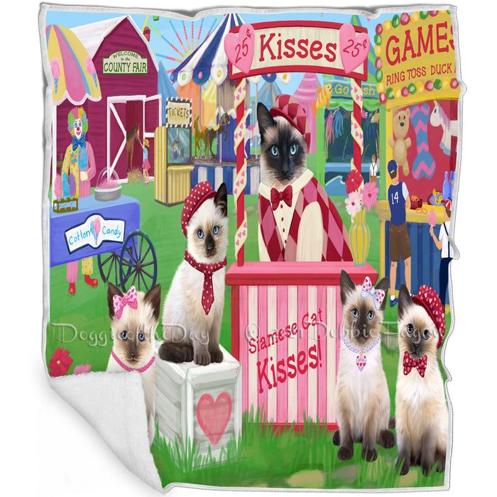 Carnival Kissing Booth Siamese Cats Blanket BLNKT122772