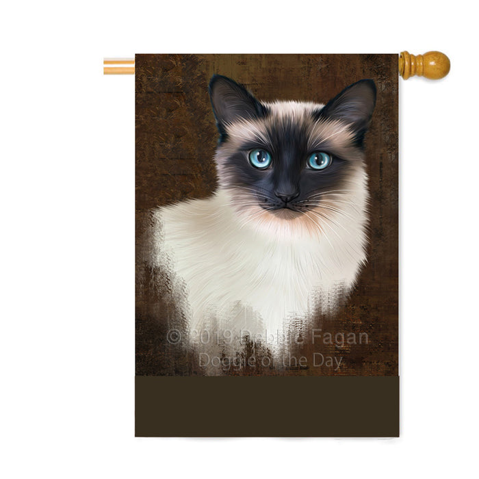 Personalized Rustic Siamese Cat Custom House Flag FLG64714