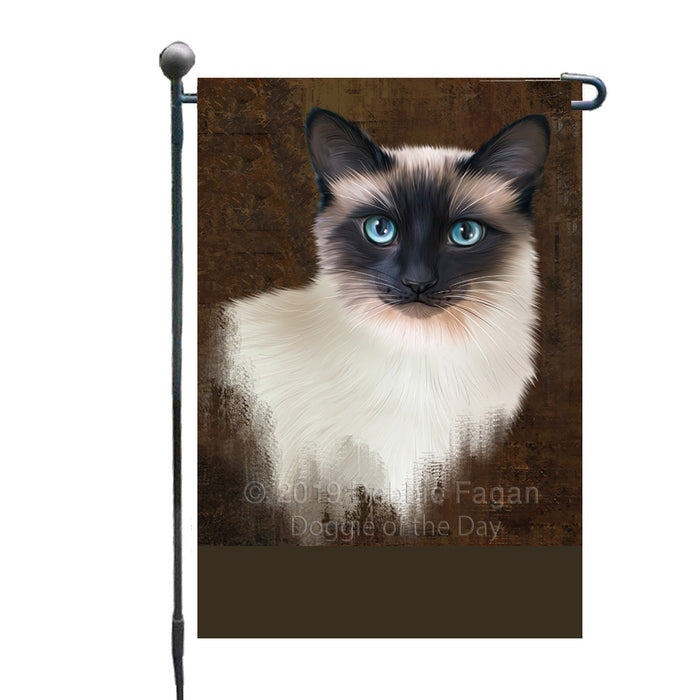 Personalized Rustic Siamese Cat Custom Garden Flag GFLG63637