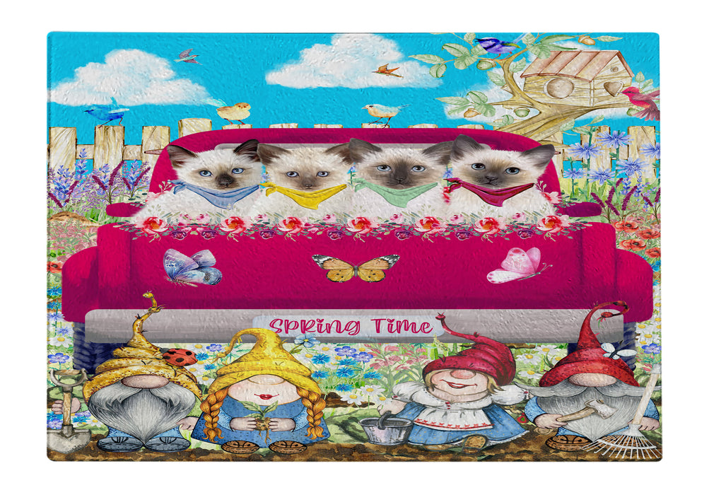 Siamese Cutting Board for Kitchen, Tempered Glass Scratch and Stain Resistant, Explore a Variety of Designs, Custom, Personalized, Cat Gift for Pet Lovers