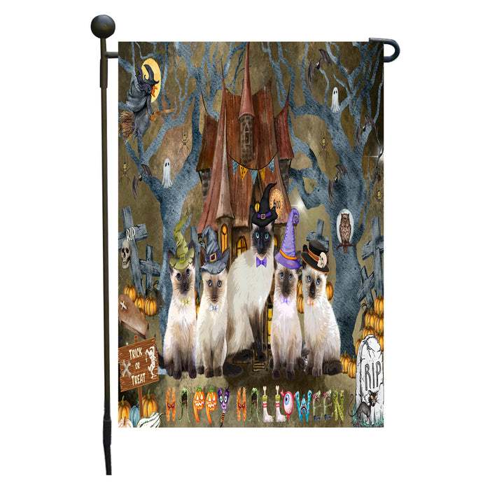 Siamese Cats Garden Flag: Explore a Variety of Designs, Personalized, Custom, Weather Resistant, Double-Sided, Outdoor Garden Halloween Yard Decor for Cat and Pet Lovers