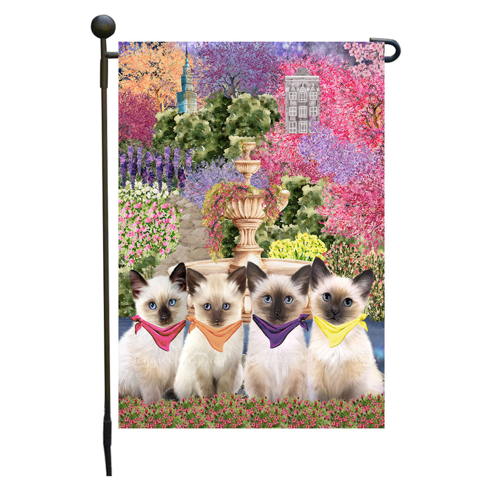 Siamese Cats Garden Flag: Explore a Variety of Designs, Weather Resistant, Double-Sided, Custom, Personalized, Outside Garden Yard Decor, Flags for Cat and Pet Lovers