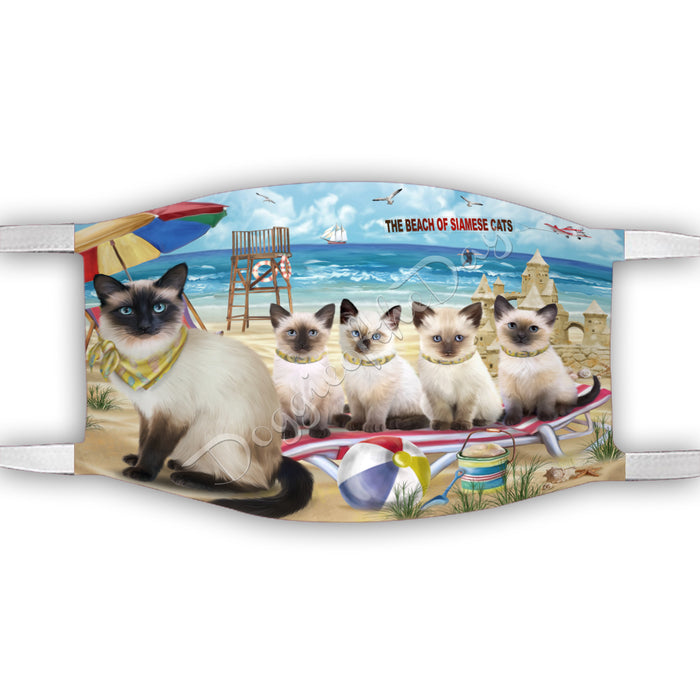 Pet Friendly Beach Siamese Cats Face Mask FM49140