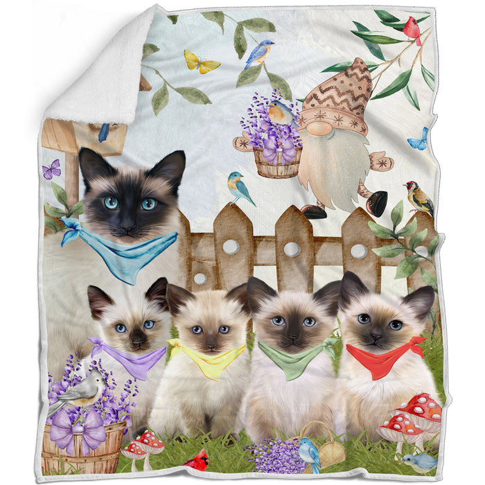 Siamese Blanket: Explore a Variety of Custom Designs, Bed Cozy Woven, Fleece and Sherpa, Personalized Cat Gift for Pet Lovers