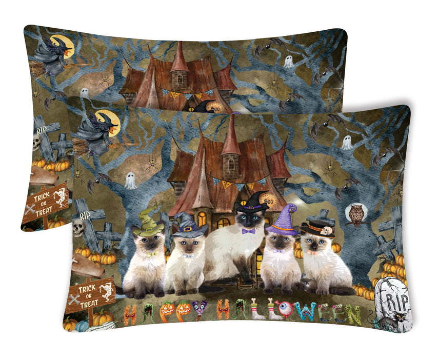 Siamese Cat Pillow Case: Explore a Variety of Designs, Custom, Personalized, Soft and Cozy Pillowcases Set of 2, Gift for Cats and Pet Lovers
