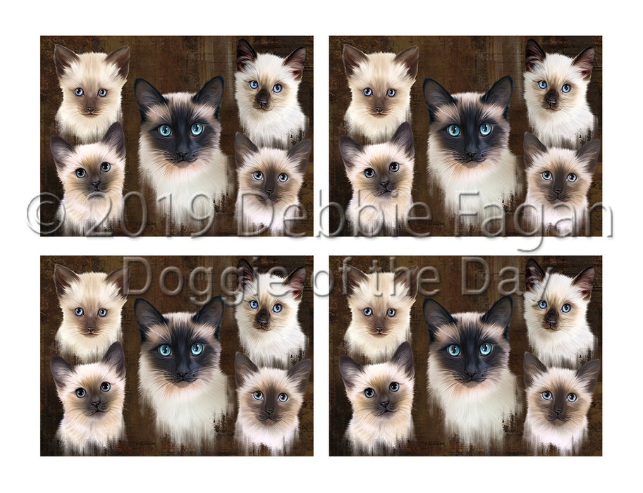 Rustic Siamese Cats Placemat