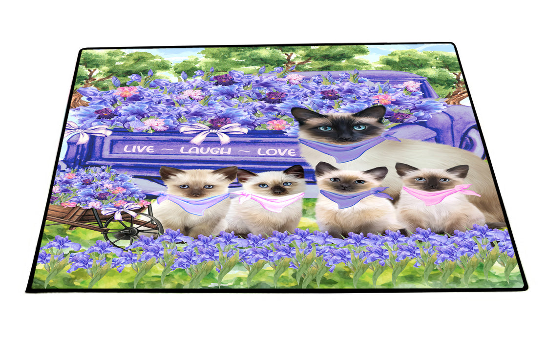 Siamese Floor Mat, Explore a Variety of Custom Designs, Personalized, Non-Slip Door Mats for Indoor and Outdoor Entrance, Pet Gift for Cat Lovers