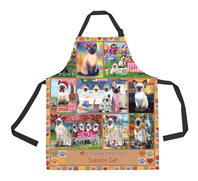 Love is Being Owned Siamese Cat Beige Apron