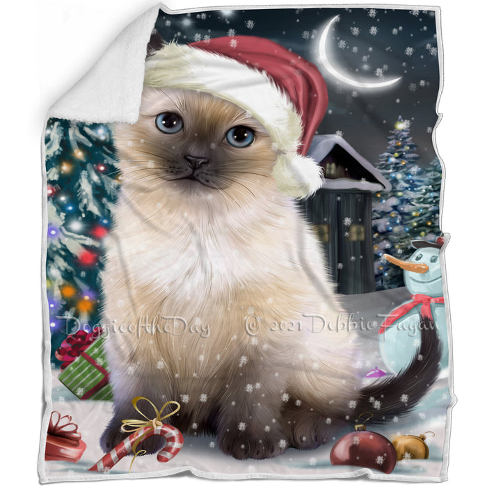 Have a Holly Jolly Siamese Cat Christmas Blanket BLNKT81831