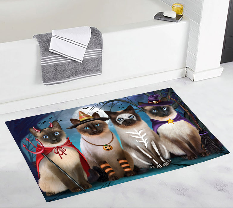Halloween Trick or Teat Siamese Cats Bath Mat