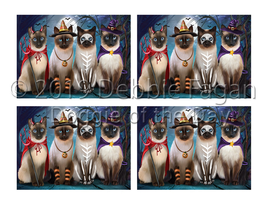 Halloween Trick or Teat Siamese Cats Placemat