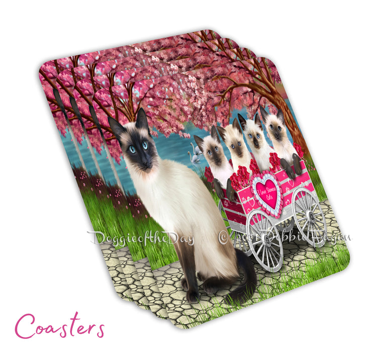 Mother's Day Gift Basket Siamese Cats Blanket, Pillow, Coasters, Magnet, Coffee Mug and Ornament