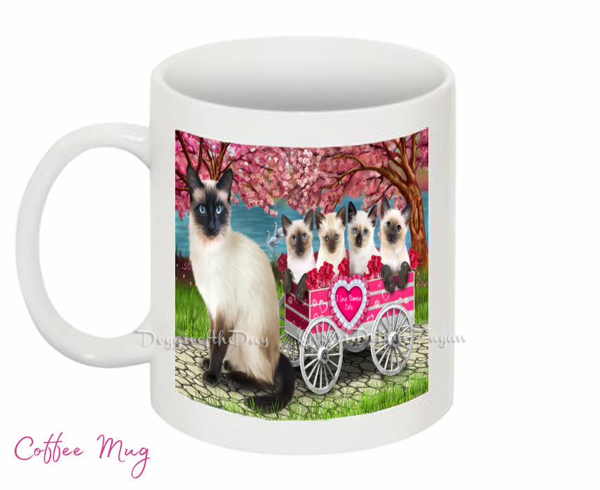 Mother's Day Gift Basket Siamese Cats Blanket, Pillow, Coasters, Magnet, Coffee Mug and Ornament