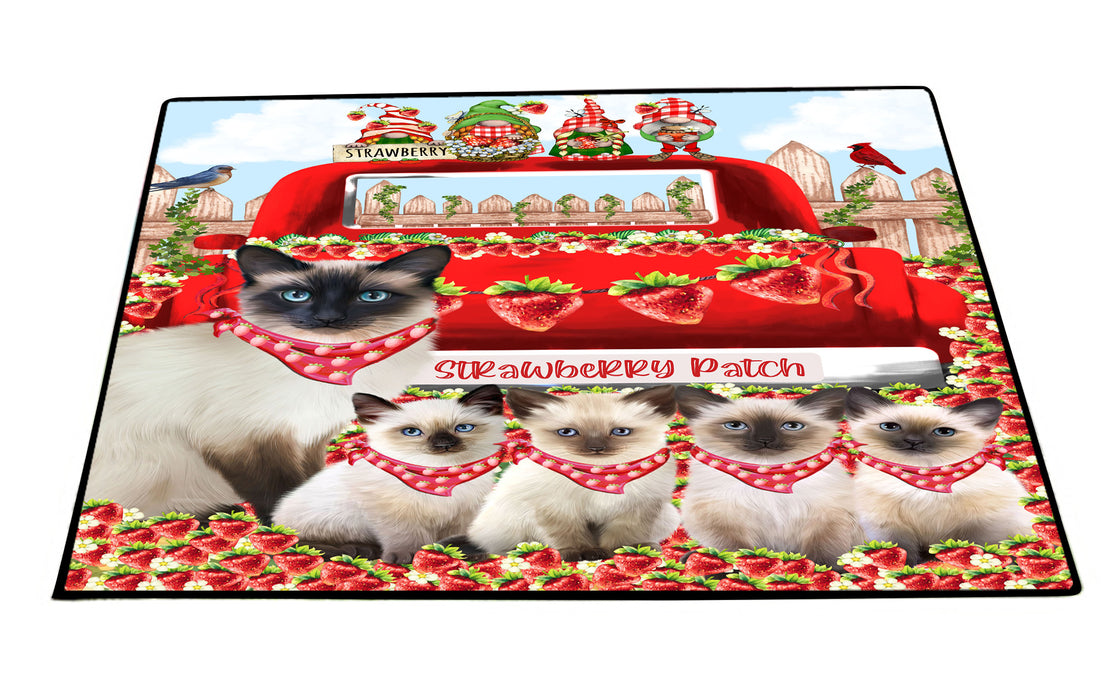 Siamese Floor Mat, Non-Slip Door Mats for Indoor and Outdoor, Custom, Explore a Variety of Personalized Designs, Cat Gift for Pet Lovers