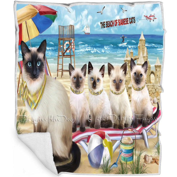 Pet Friendly Beach Siamese Cat Blanket BLNKT81138
