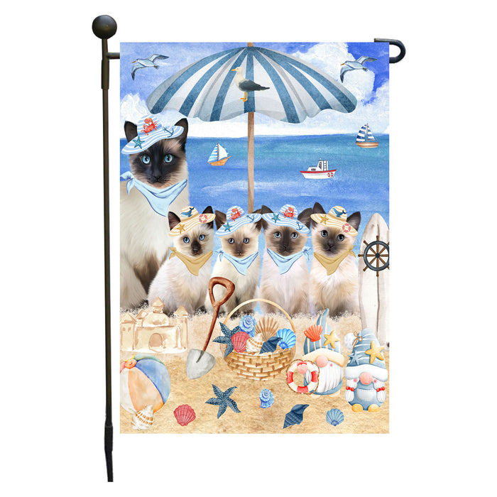 Siamese Cats Garden Flag, Double-Sided Outdoor Yard Garden Decoration, Explore a Variety of Designs, Custom, Weather Resistant, Personalized, Flags for Cat and Pet Lovers