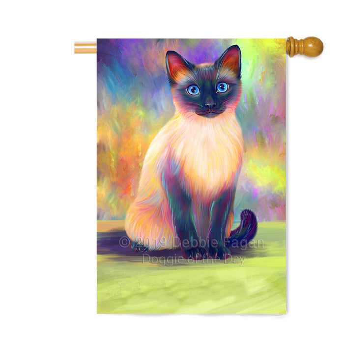 Personalized Paradise Wave Siamese Cat Custom House Flag FLG-DOTD-A60134