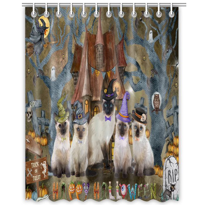 Siamese Shower Curtain: Explore a Variety of Designs, Bathtub Curtains for Bathroom Decor with Hooks, Custom, Personalized, Cat Gift for Pet Lovers