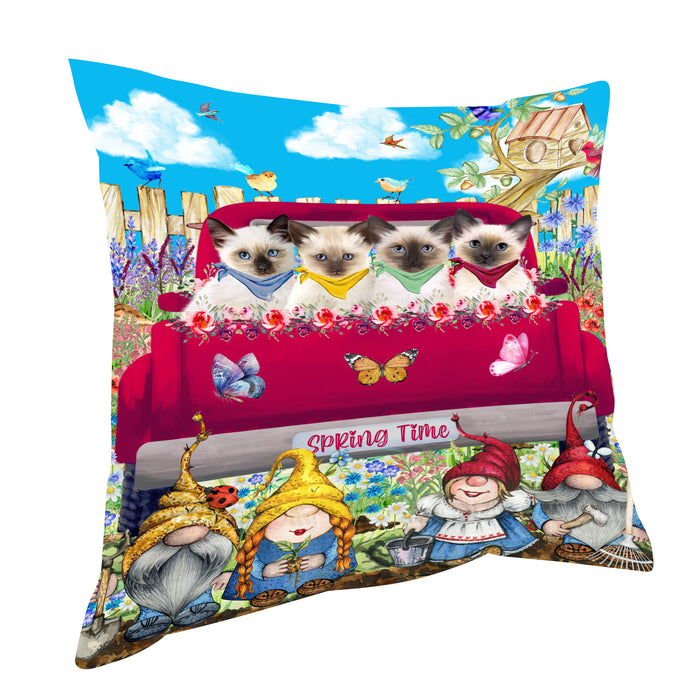 Siamese Cats Pillow: Explore a Variety of Designs, Custom, Personalized, Throw Pillows Cushion for Sofa Couch Bed, Gift for Cat and Pet Lovers