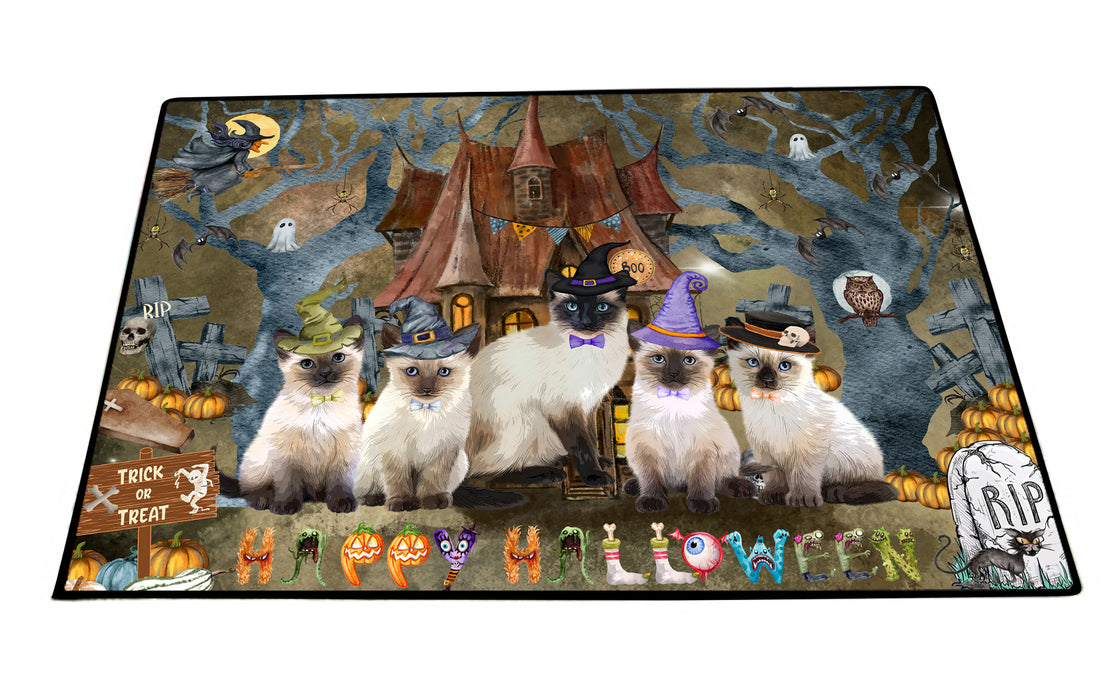 Siamese Floor Mat and Door Mats, Explore a Variety of Designs, Personalized, Anti-Slip Welcome Mat for Outdoor and Indoor, Custom Gift for Cat Lovers