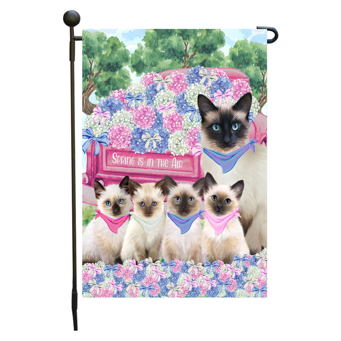 Siamese Cats Garden Flag: Explore a Variety of Personalized Designs, Double-Sided, Weather Resistant, Custom, Outdoor Garden Yard Decor for Cat and Pet Lovers