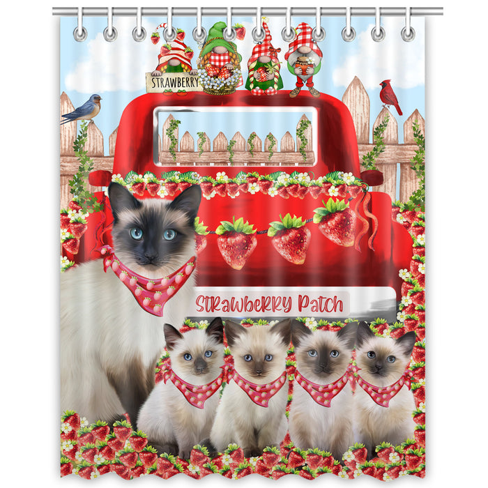 Siamese Shower Curtain, Personalized Bathtub Curtains for Bathroom Decor with Hooks, Explore a Variety of Designs, Custom, Pet Gift for Cat Lovers