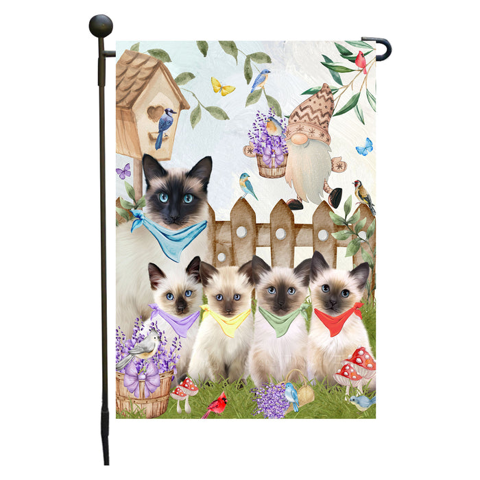 Siamese Cats Garden Flag: Explore a Variety of Designs, Custom, Personalized, Weather Resistant, Double-Sided, Outdoor Garden Yard Decor for Cat and Pet Lovers
