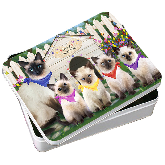 Spring Dog House Siamese Cats Photo Storage Tin PITN52213