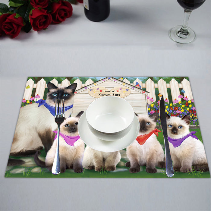 Spring Dog House Siamese Cats Placemat